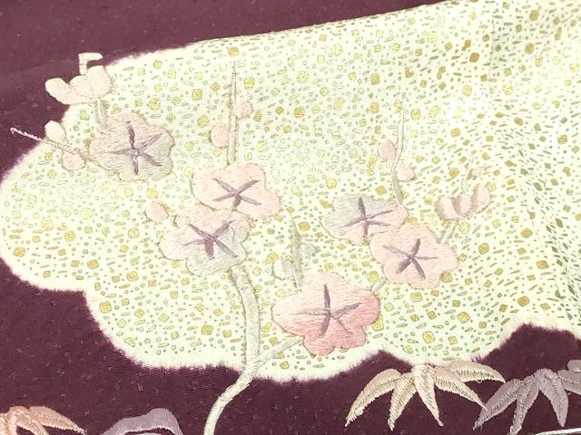 平和屋着物■豪華色留袖 駒刺繍 絞り 流水草花文 正絹 逸品 DABF8703sf