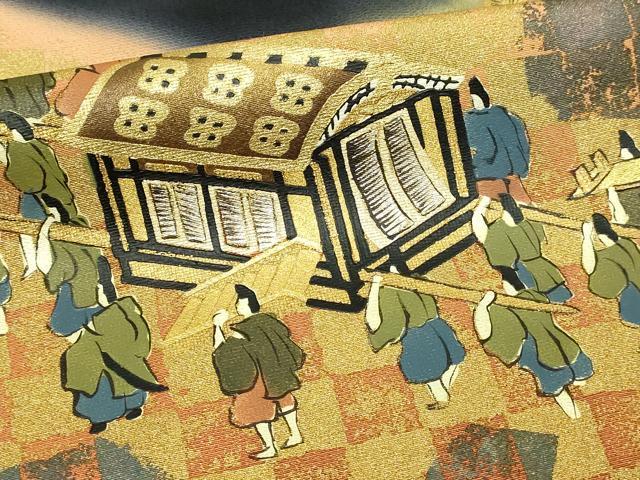 平和屋着物■豪華黒留袖 作家物 人物風景文 暈し染め 金彩 正絹 逸品 DABF8712sf