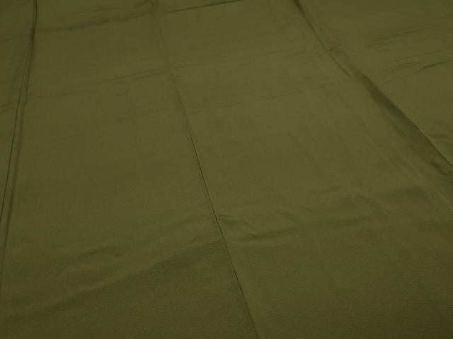 平和屋着物■上質な色無地 松葉色 正絹 逸品 DABF8715sf