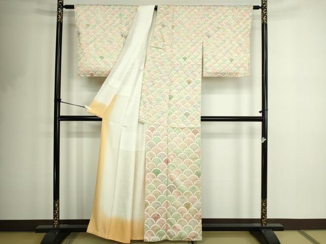 平和屋着物■上質な小紋 青海波花文 正絹 逸品 DABF8716sf