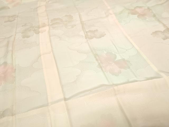 平和屋着物■長襦袢 無双仕立て 舞花地紋 正絹 逸品 DABF8729sf