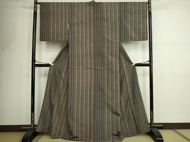 平和屋着物■上質な紬 縞 正絹 逸品 DABF8734sf