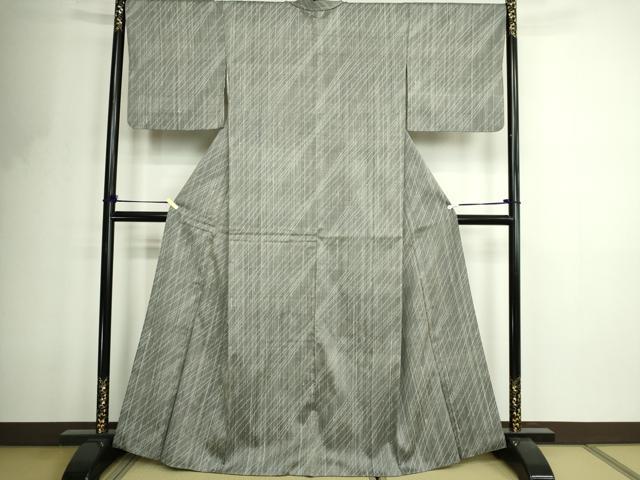 平和屋着物■上質な紬 斜縞 正絹 逸品 DABF8735sf