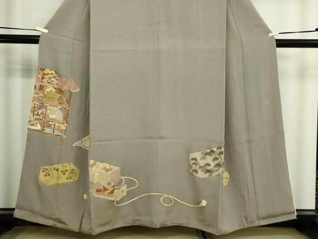 平和屋着物■豪華色留袖 作家物 駒刺繍 器物文 正絹 逸品 DABF8739sf