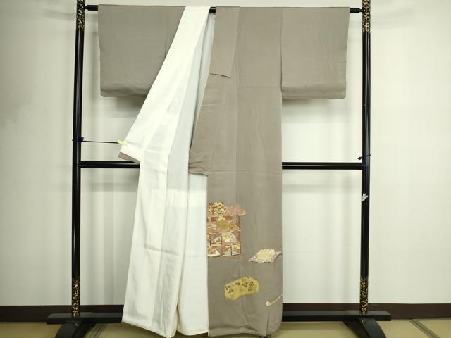 平和屋着物■豪華色留袖 作家物 駒刺繍 器物文 正絹 逸品 DABF8739sf