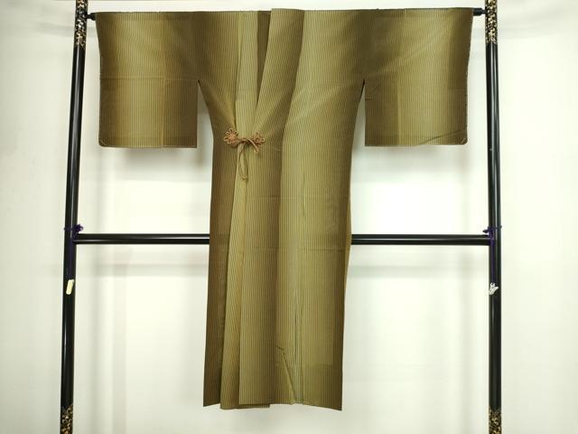 平和屋着物▽道中着 スリーシーズン 春夏秋 塵除け 縞 正絹 逸品 DABF8741sf