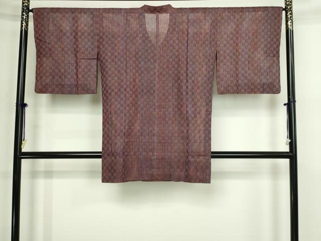 平和屋着物▽道行コート スリーシーズン 春夏秋 塵除け 間道 正絹 逸品 DABF8753sf