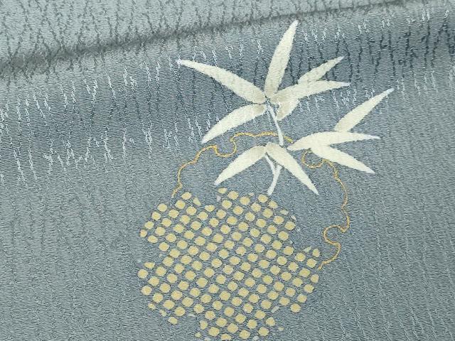 平和屋着物▽上質な小紋 単衣 雪輪花文 金彩 正絹 逸品 DABF8767sf