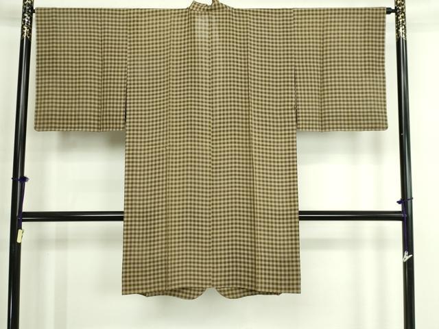平和屋着物▽道中着 スリーシーズン 春夏秋 塵除け 格子 正絹 逸品 DABF8773sf