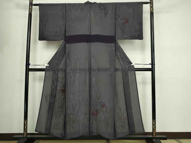 平和屋着物▽訪問着 無双 草花文 金彩 紗袷 紗×絽 正絹 逸品 DABF8774sf