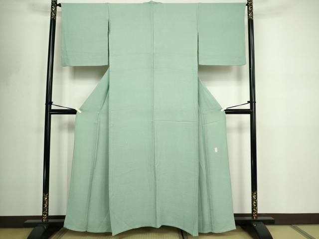 平和屋着物▽本加賀友禅作家 押田正義監修 色無地 単衣 横段地紋 夏虫色 正絹 逸品 DABF8785sf