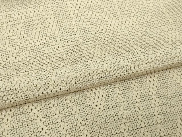平和屋着物▽本塩沢 単衣 110亀甲 麻の葉文様 正絹 逸品 DABF8795sf