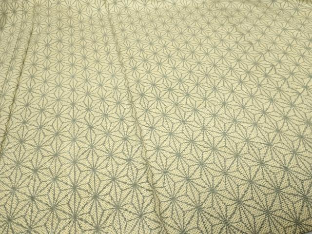 平和屋着物▽上質な紬 単衣 麻の葉文様 正絹 逸品 DABF8801sf