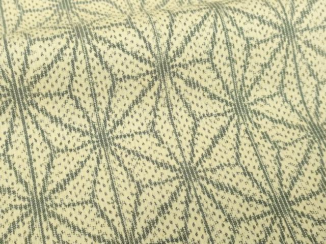 平和屋着物▽上質な紬 単衣 麻の葉文様 正絹 逸品 DABF8801sf