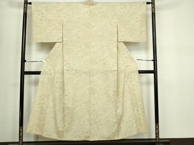 平和屋着物▽本塩沢 単衣 吉祥文 正絹 逸品 DABF8805sf