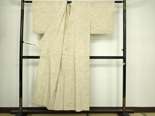 平和屋着物▽本塩沢 単衣 吉祥文 正絹 逸品 DABF8805sf