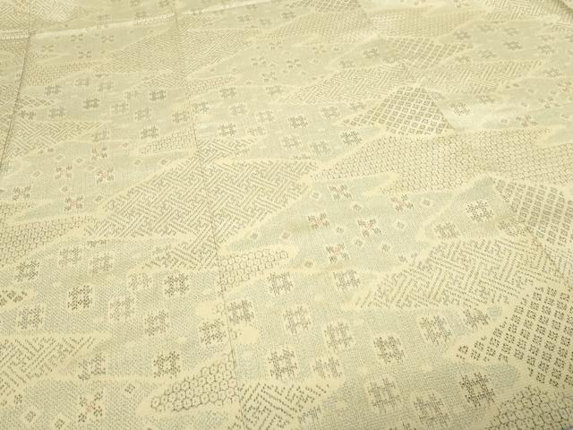 平和屋着物▽本塩沢 単衣 吉祥文 正絹 逸品 DABF8805sf
