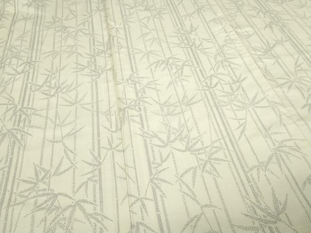 平和屋着物▽上質な紬 単衣 笹竹文 正絹 逸品 DABF8806sf