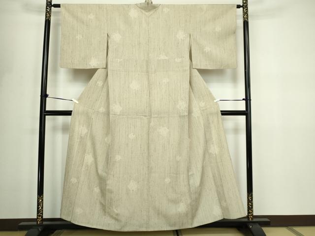 平和屋着物▽本塩沢 単衣 魚 正絹 逸品 DABF8813sf