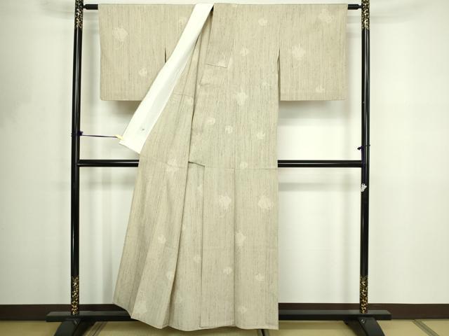 平和屋着物▽本塩沢 単衣 魚 正絹 逸品 DABF8813sf