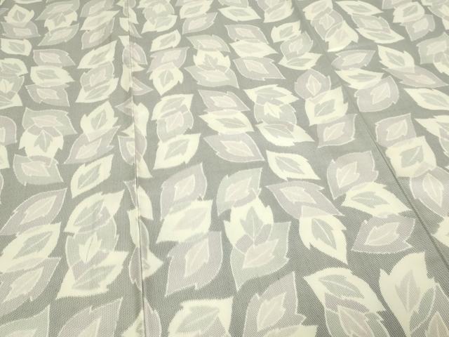 平和屋着物▽上質な紬 単衣 舞葉文 正絹 逸品 DABF8815sf