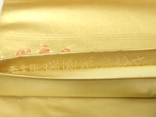 平和屋本店●太鼓柄袋帯 瑞園花鳥絵文 金泥箔 正絹 逸品 DABF8859sf