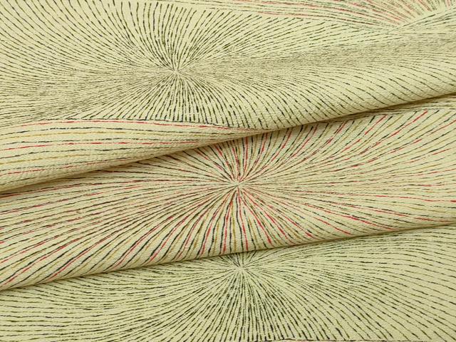平和屋着物▽上質な小紋 単衣 お召縮緬 抽象文様 正絹 逸品 DABF8908sf