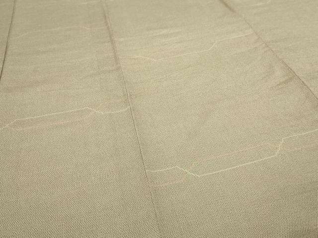 平和屋着物▽本塩沢 単衣 横段文 正絹 逸品 DABF8910sf
