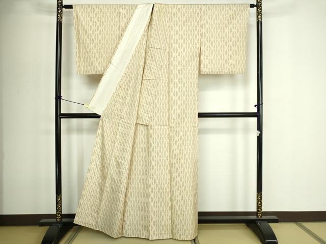 平和屋着物▽上質な紬 単衣 変わり間道 正絹 逸品 DABF8912sf