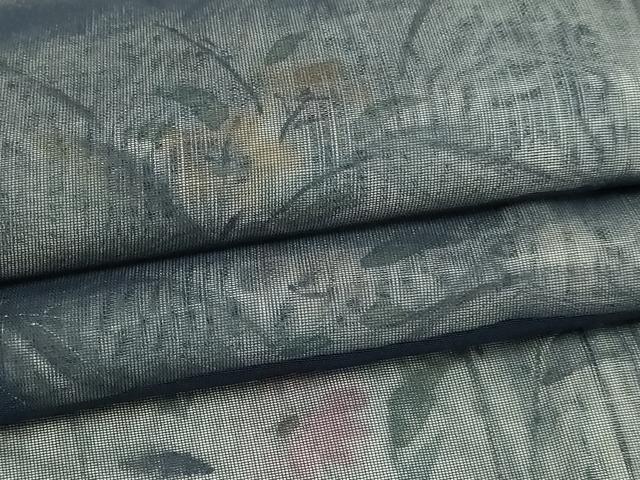 平和屋着物▽訪問着 単衣 無双 手描き 草花文 紗袷 紗×紗 正絹 逸品 DABF8933sf