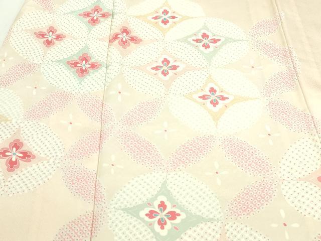 平和屋着物▽中国三大刺繍 相良刺繍 訪問着 単衣 七宝花文 正絹 逸品 DABF8941sf