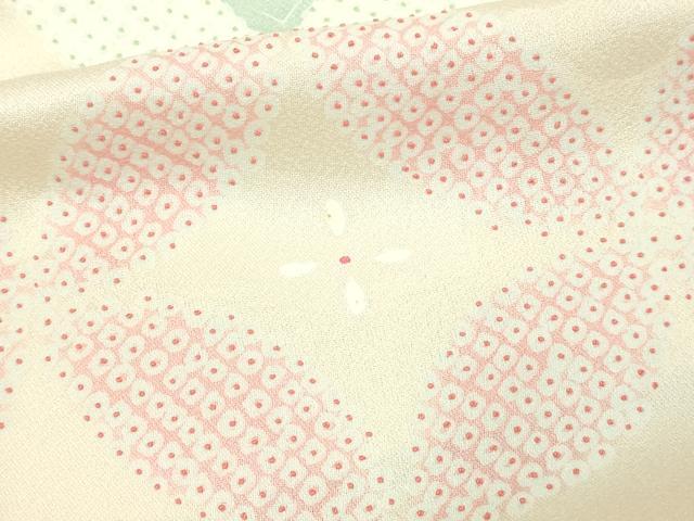 平和屋着物▽中国三大刺繍 相良刺繍 訪問着 単衣 七宝花文 正絹 逸品 DABF8941sf