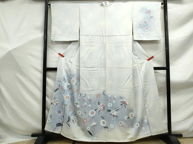 平和屋着物■訪問着 刺繍 更紗花文 暈し染め 正絹 逸品 DABF9078qa