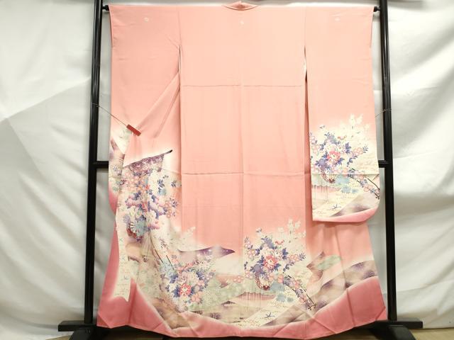 平和屋着物■豪華振袖 几帳花文 暈し染め 金彩 正絹 逸品 DABF9080qa