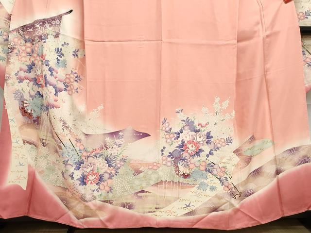 平和屋着物■豪華振袖 几帳花文 暈し染め 金彩 正絹 逸品 DABF9080qa
