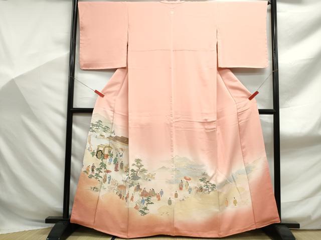 平和屋着物■豪華色留袖 寿光織 人物風景文 暈し染め 金糸 正絹 逸品 DABF9087qa