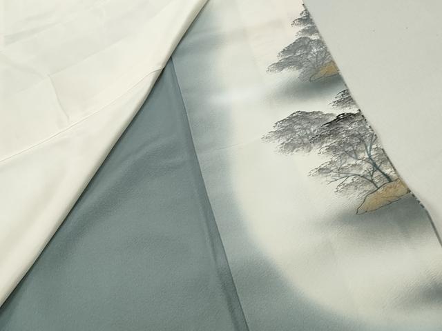 平和屋着物■豪華色留袖 手描き 風景樹林文 暈し染め 金彩 正絹 逸品 DABF9088qa