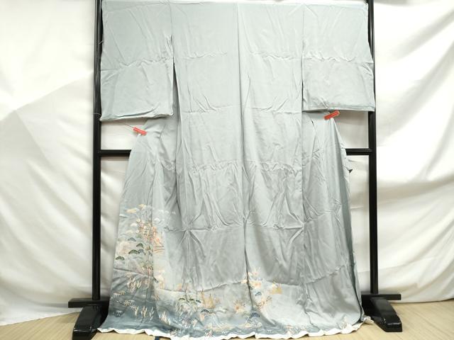 平和屋着物■訪問着 駒刺繍 浜松花文 舟 暈し 金彩 仮絵羽 逸品 未使用 DABF9097qa