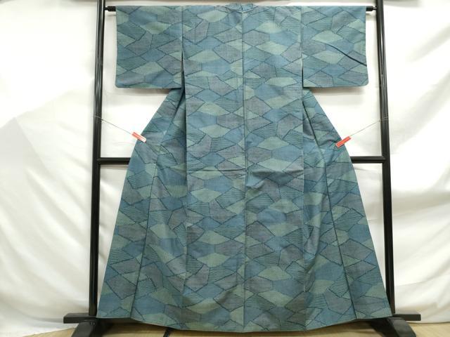 平和屋着物■上質な紬 石畳文 正絹 逸品 DABF9103qa