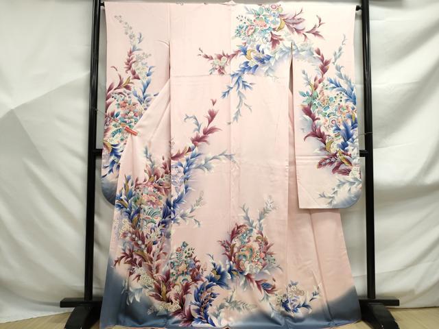 平和屋着物■豪華振袖 草花文 更紗 暈し染め 金彩 正絹 逸品 DABF9106qa