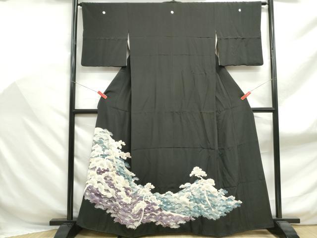 平和屋着物■豪華黒留袖 枝松文 金彩 正絹 逸品 DABF9113qa