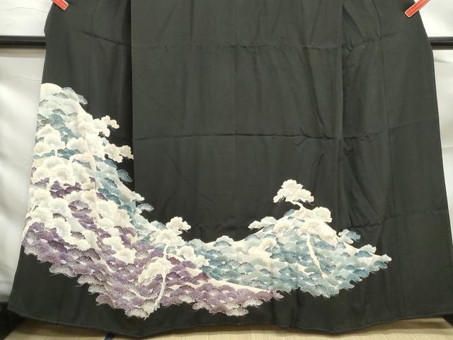 平和屋着物■豪華黒留袖 枝松文 金彩 正絹 逸品 DABF9113qa