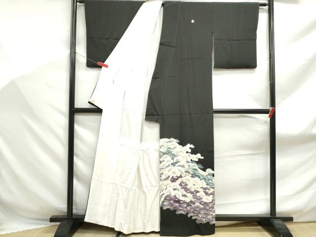 平和屋着物■豪華黒留袖 枝松文 金彩 正絹 逸品 DABF9113qa