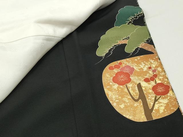 平和屋着物■豪華黒留袖 駒刺繍 飛鶴浜松文 金彩 正絹 逸品 DABF9116qa