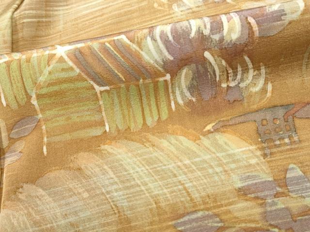 平和屋着物■上質な小紋 手描き 風景文 正絹 逸品 DABF9132qa