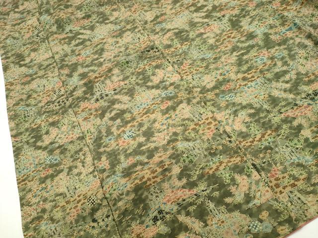 平和屋着物■上質な小紋 型染め 風景文 暈し染め 正絹 逸品 DABF9135qa