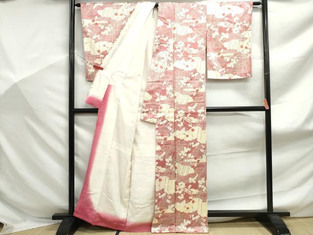 平和屋着物■上質な小紋 流水枝梅文 正絹 逸品 DABF9144qa