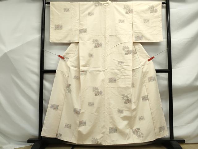 平和屋着物■上質な紬 破れ色紙風景文 正絹 逸品 DABF9145qa