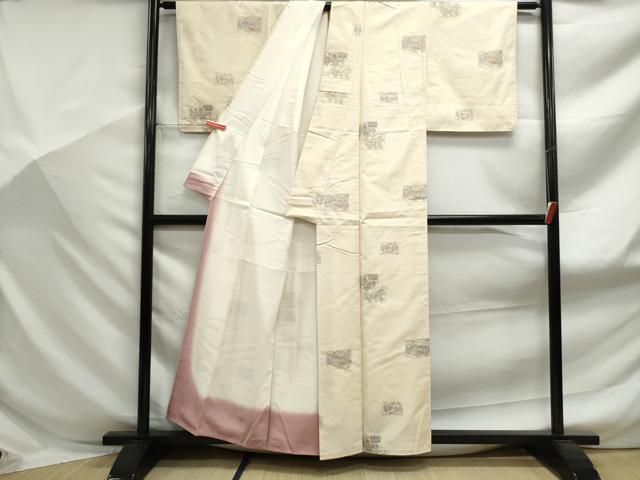 平和屋着物■上質な紬 破れ色紙風景文 正絹 逸品 DABF9145qa