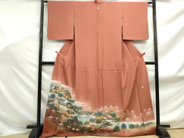 平和屋着物■豪華色留袖 作家物 風景樹林文 暈し染め 金彩 ロング丈 正絹 逸品 DABF9154qa